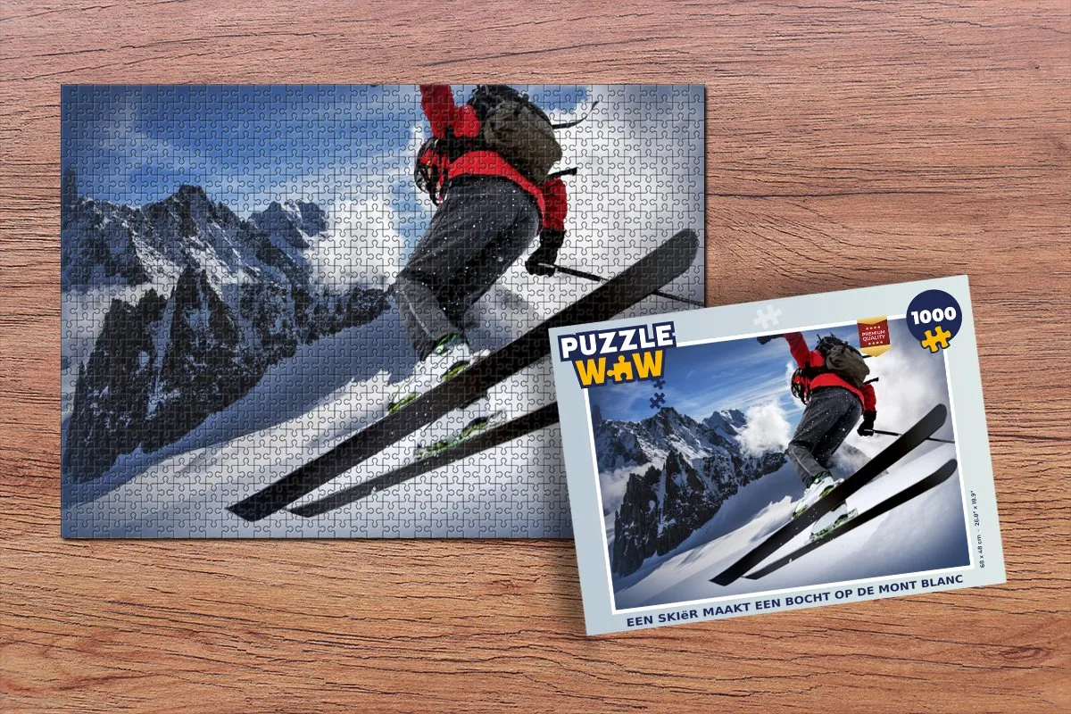 PuzzleWow Mont Blanc Skiër Legpuzzel 1000 Stuks
