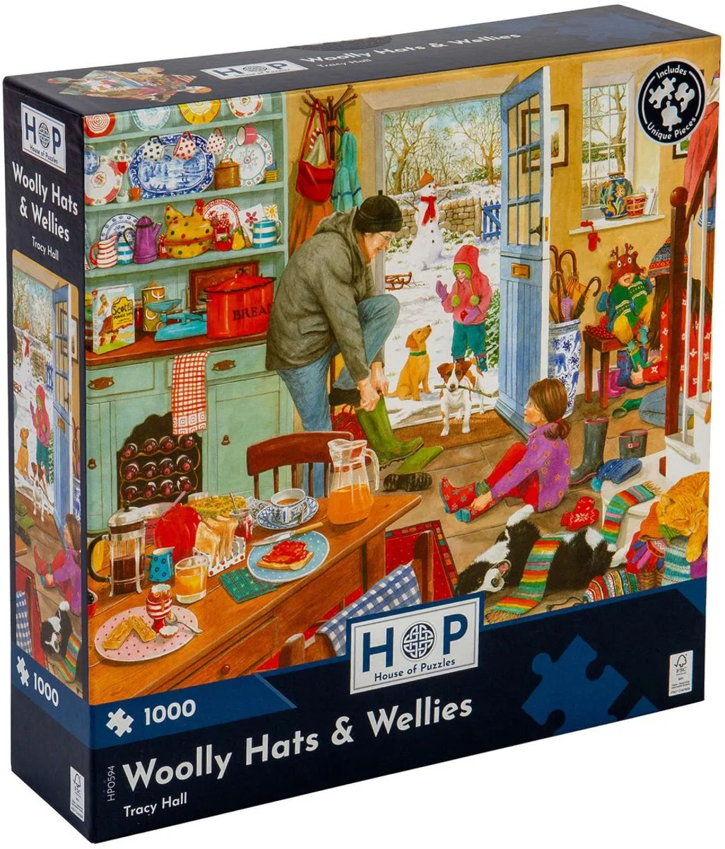 House Of Puzzles Woolly Hats & Wellies - Legpuzzel met 1000 stukjes