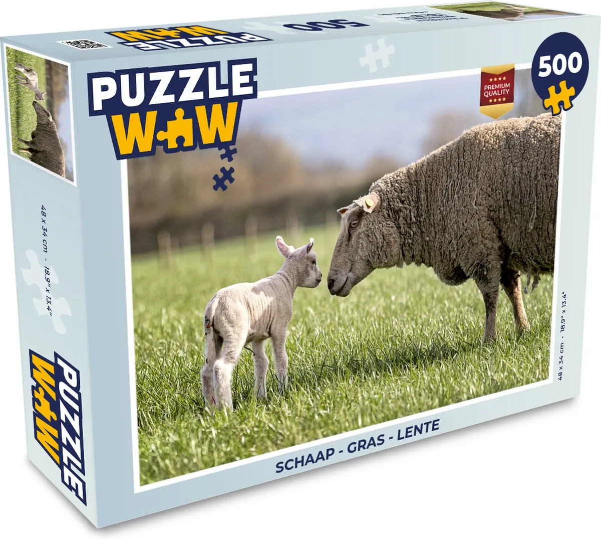 PuzzleWow Schaap Gras Lente Legpuzzel 500 Stuks