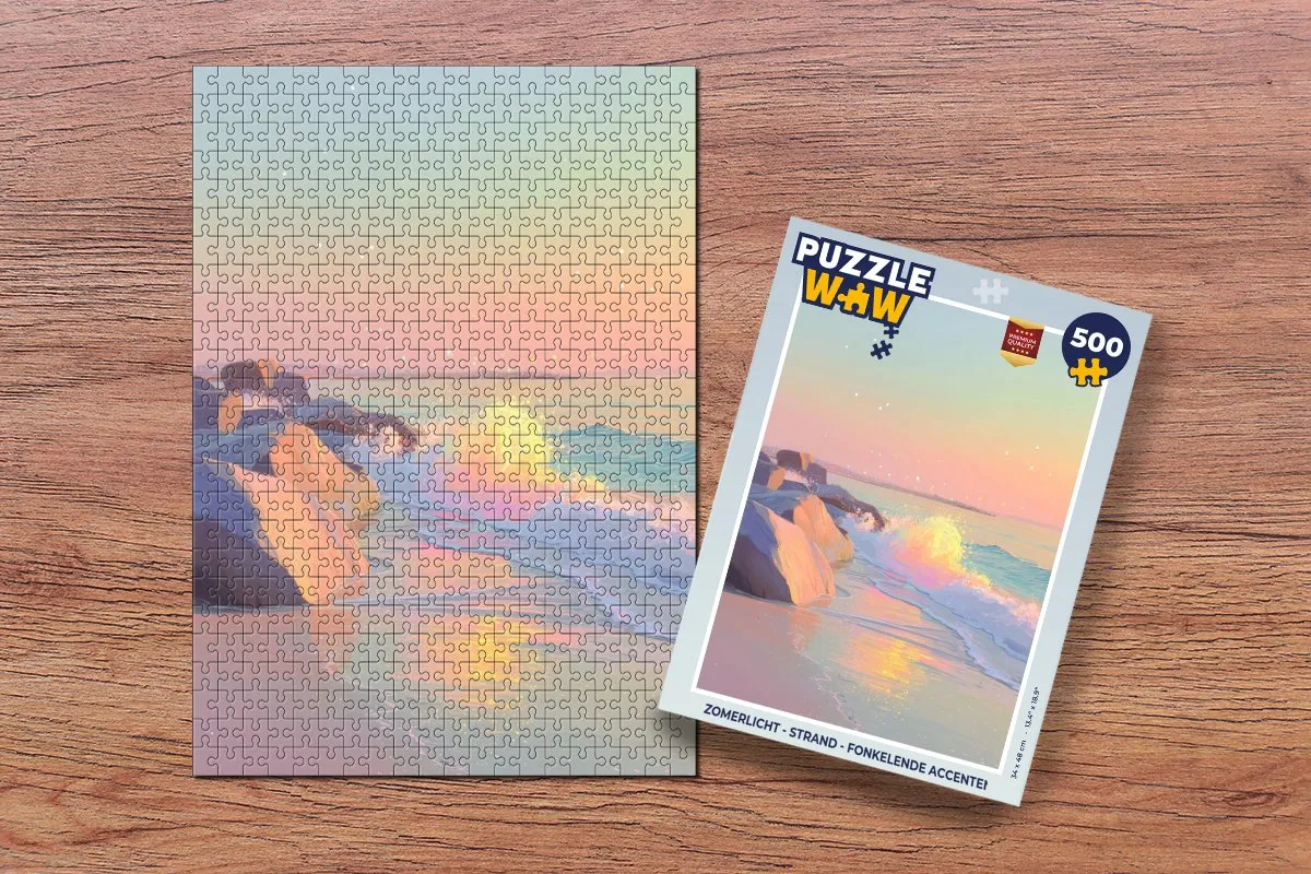 PuzzleWow Strand Legpuzzel 500 Stuks - Fonkelende Accenten