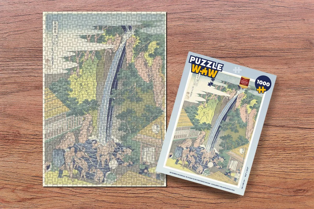 PuzzleWow Hokusai De Roben Waterval Legpuzzel 1000 Stuks - Multicolor