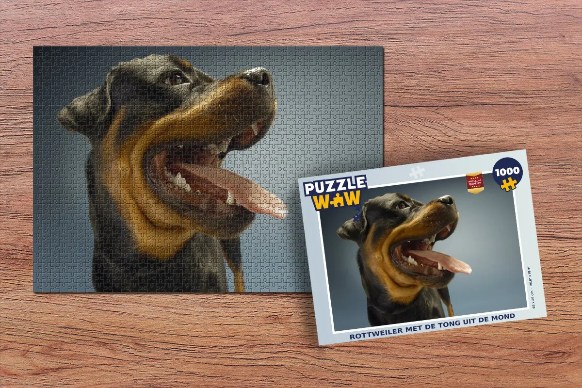 PuzzleWow Rottweiler Legpuzzel 1000 Stuks - Multicolor