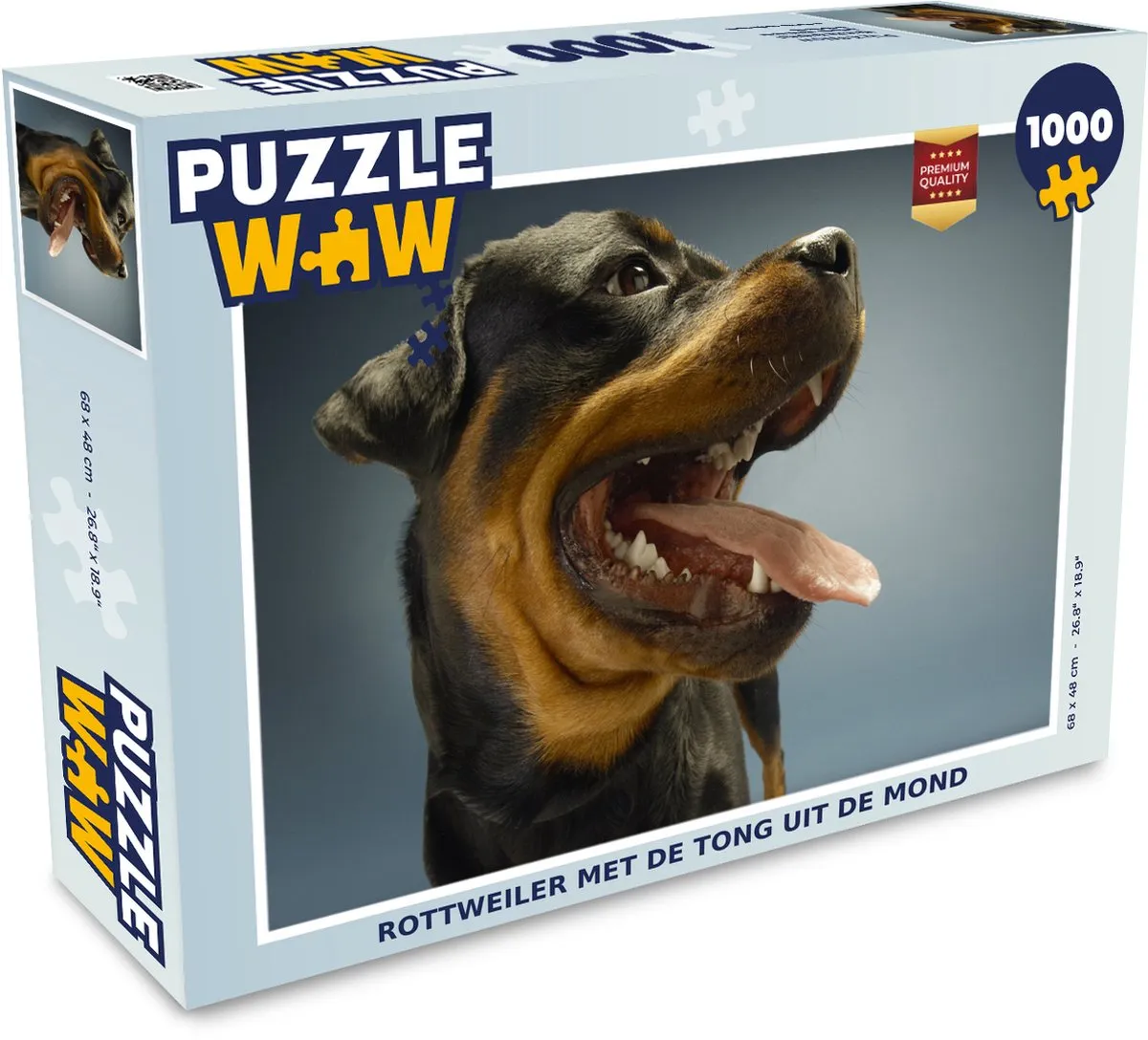PuzzleWow Rottweiler Legpuzzel 1000 Stuks - Multicolor
