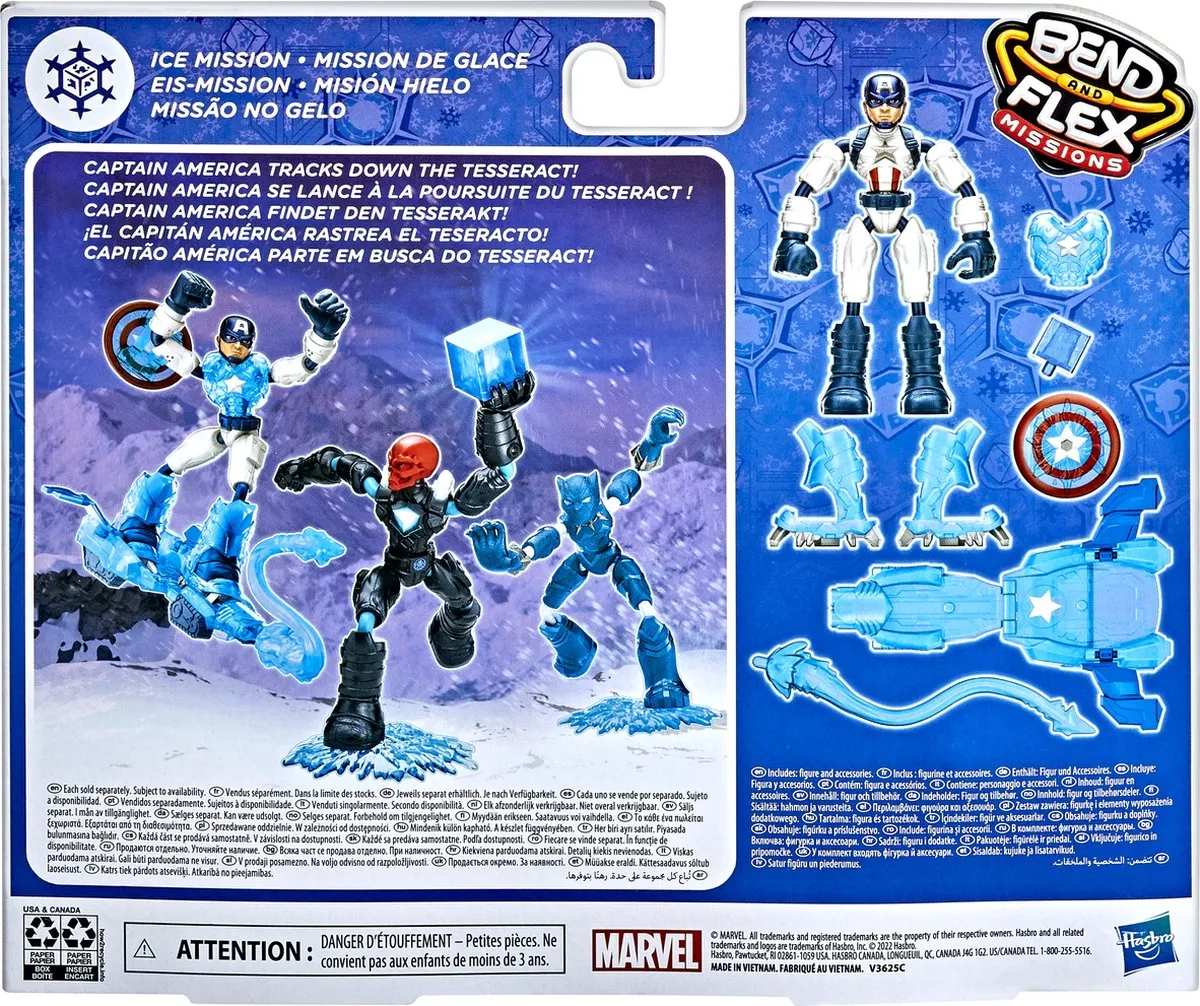Spider-Man Marvel Avengers Bend & Flex Captain America Ice Mission Speelfiguur 15cm - F58685X0