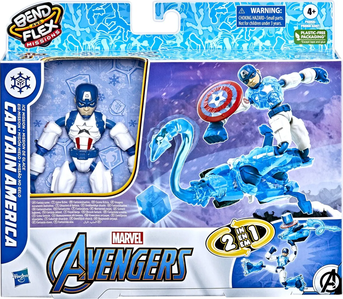 Spider-Man Marvel Avengers Bend & Flex Captain America Ice Mission Speelfiguur 15cm - F58685X0