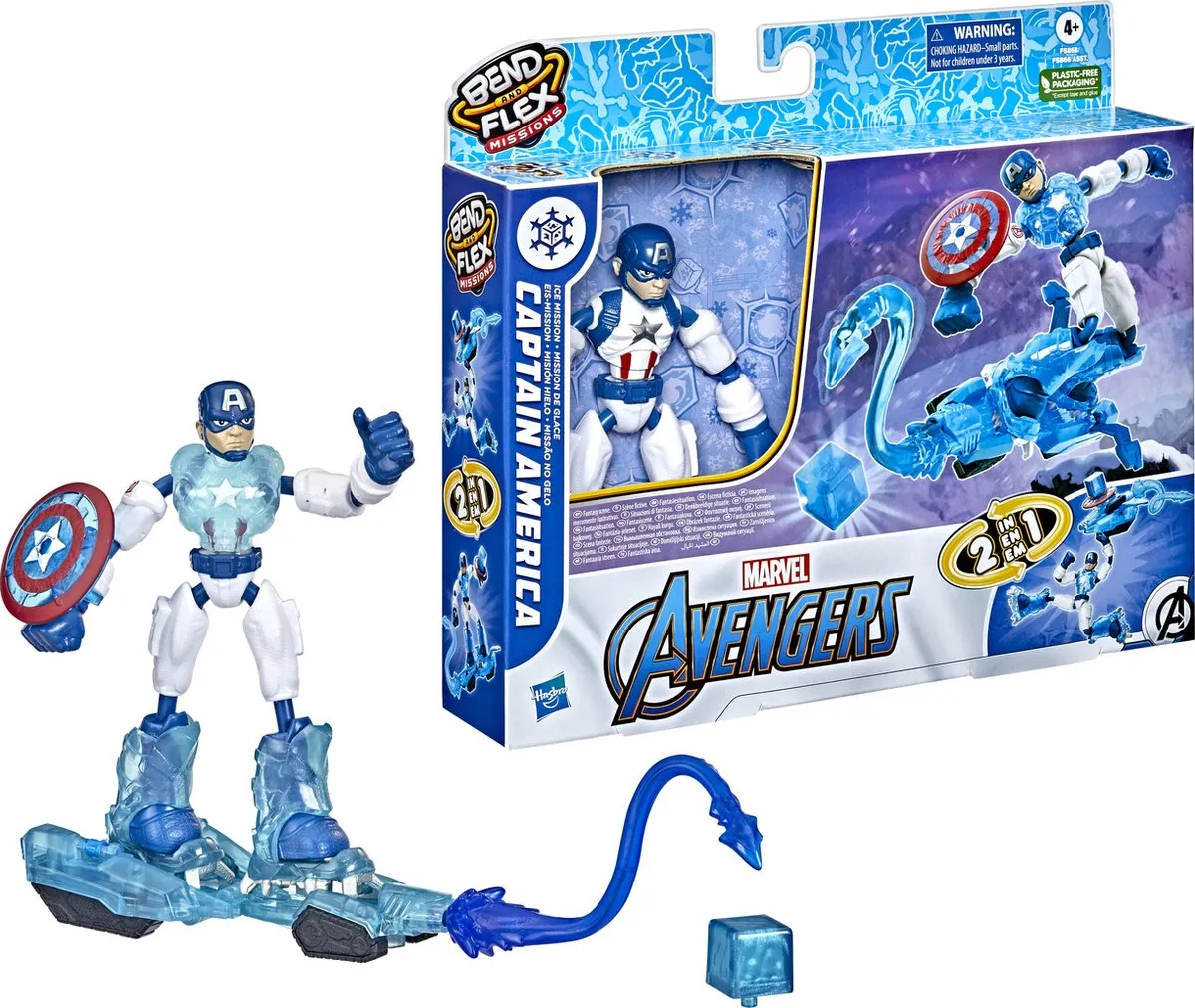 Spider-Man Marvel Avengers Bend & Flex Captain America Ice Mission Speelfiguur 15cm - F58685X0