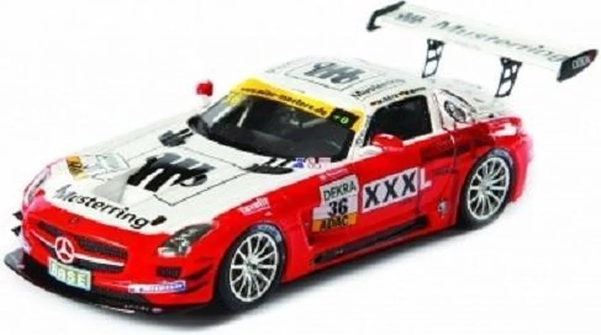 Mercedes-Benz SLS AMG GT3 #36 Schuco Modelauto - 1:43 - Rood/Wit