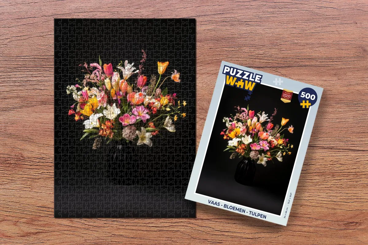 PuzzleWow Vaas Bloemen Legpuzzel 500 Stuks - Boeket