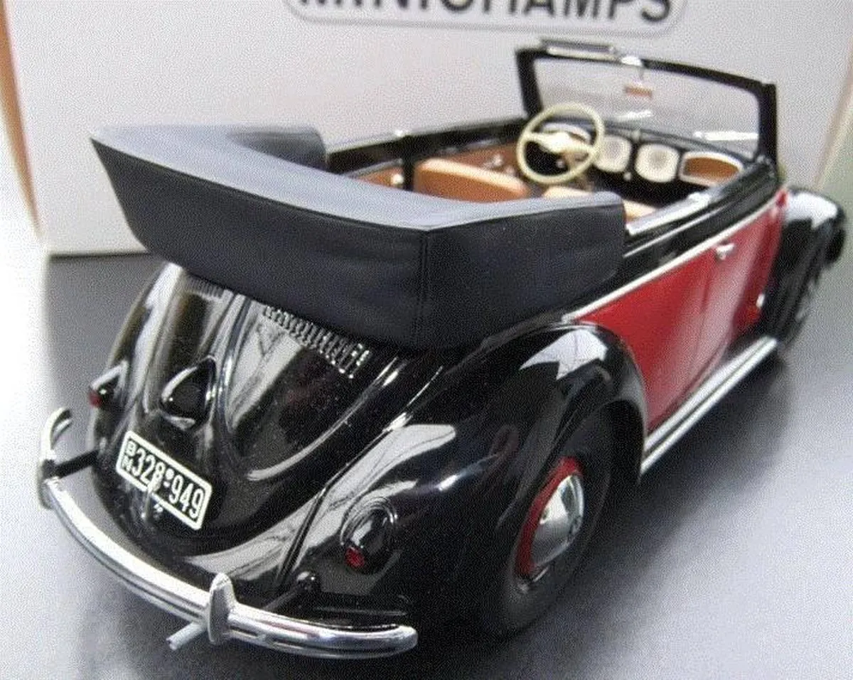 Volkswagen Beetle Convertible 1949 1:18 Minichamps - Zwart/Creme