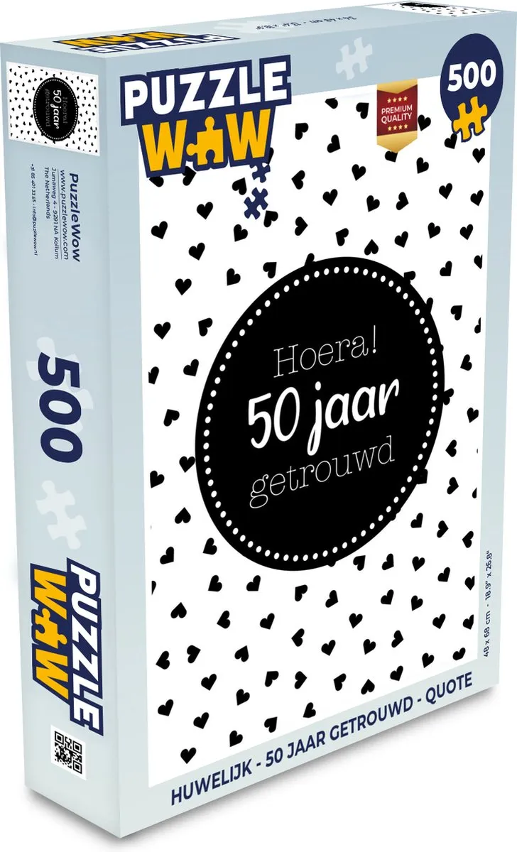 PuzzleWow Hoera! 50 Jaar Getrouwd Legpuzzel 500 Stuks