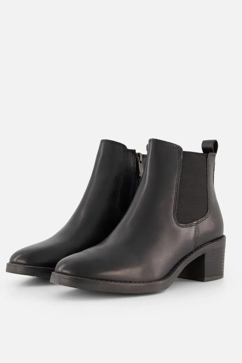 Marco Tozzi Chelsea Boots zwart Leer