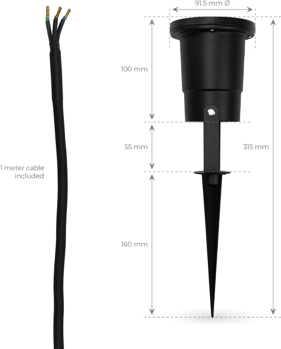 LEDVION 4x LED Prikspots IP65 GU10 - 4 Stuks