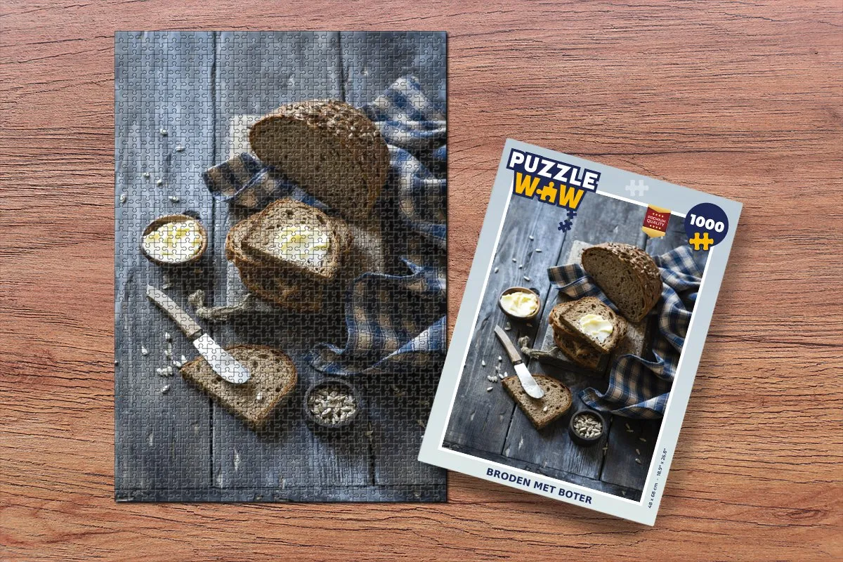 PuzzleWow Broden met boter Legpuzzel 1000 Stuks - Multicolor