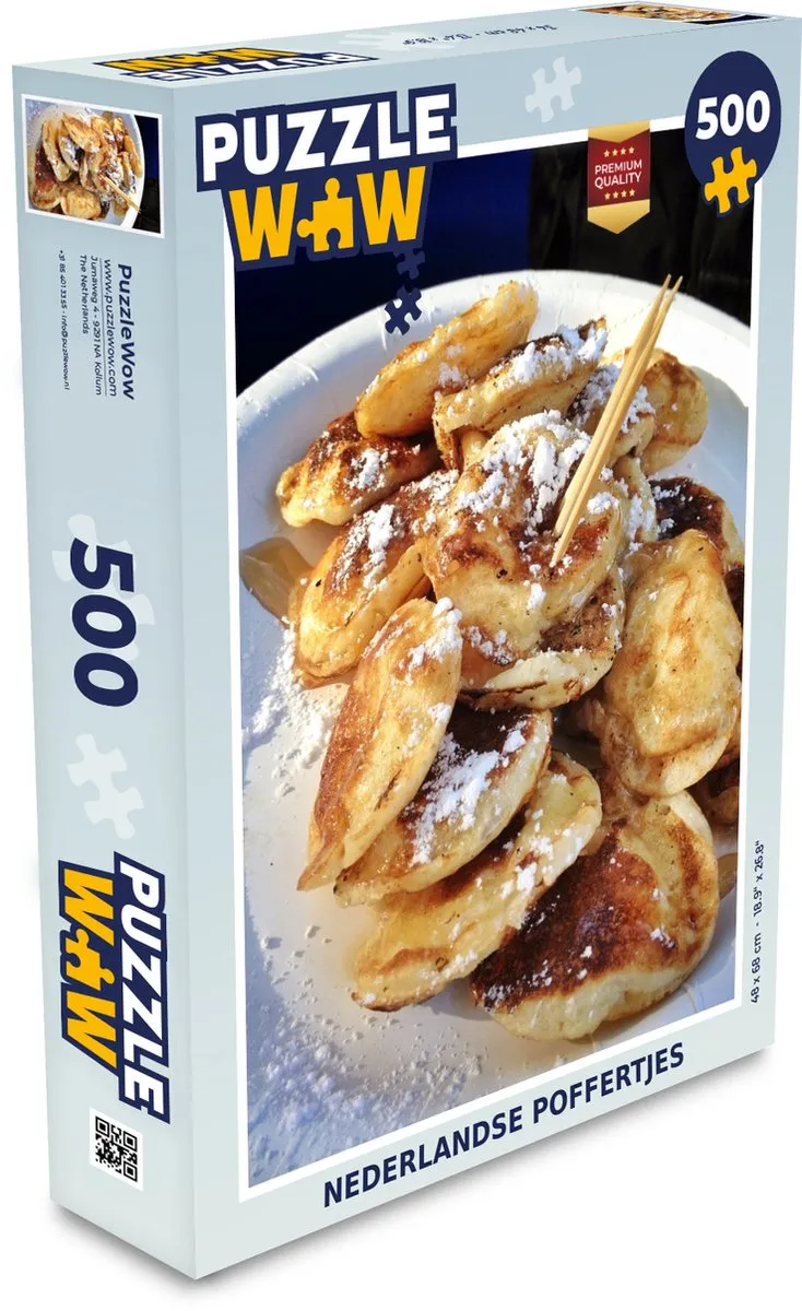 PuzzleWow Nederlandse Poffertjes Legpuzzel 500 Stuks - Multicolor