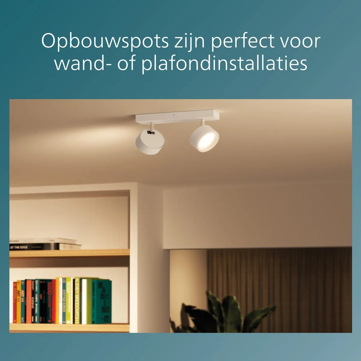 Philips Bracia 2-lichts Opbouwspot 2x5.5W 2700K - Wit