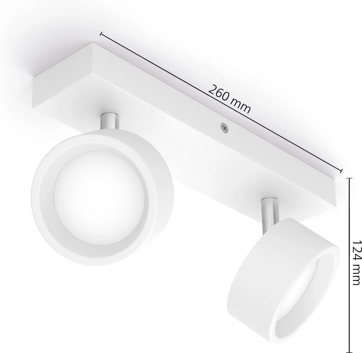 Philips Bracia 2-lichts Opbouwspot 2x5.5W 2700K - Wit