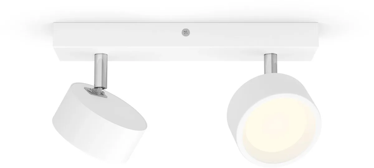 Philips Bracia 2-lichts Opbouwspot 2x5.5W 2700K - Wit