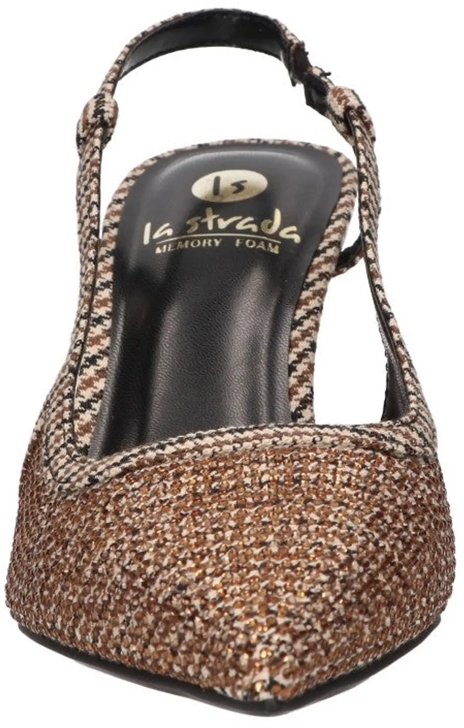 La Strada Slingback Pump Beige Met Steentjes