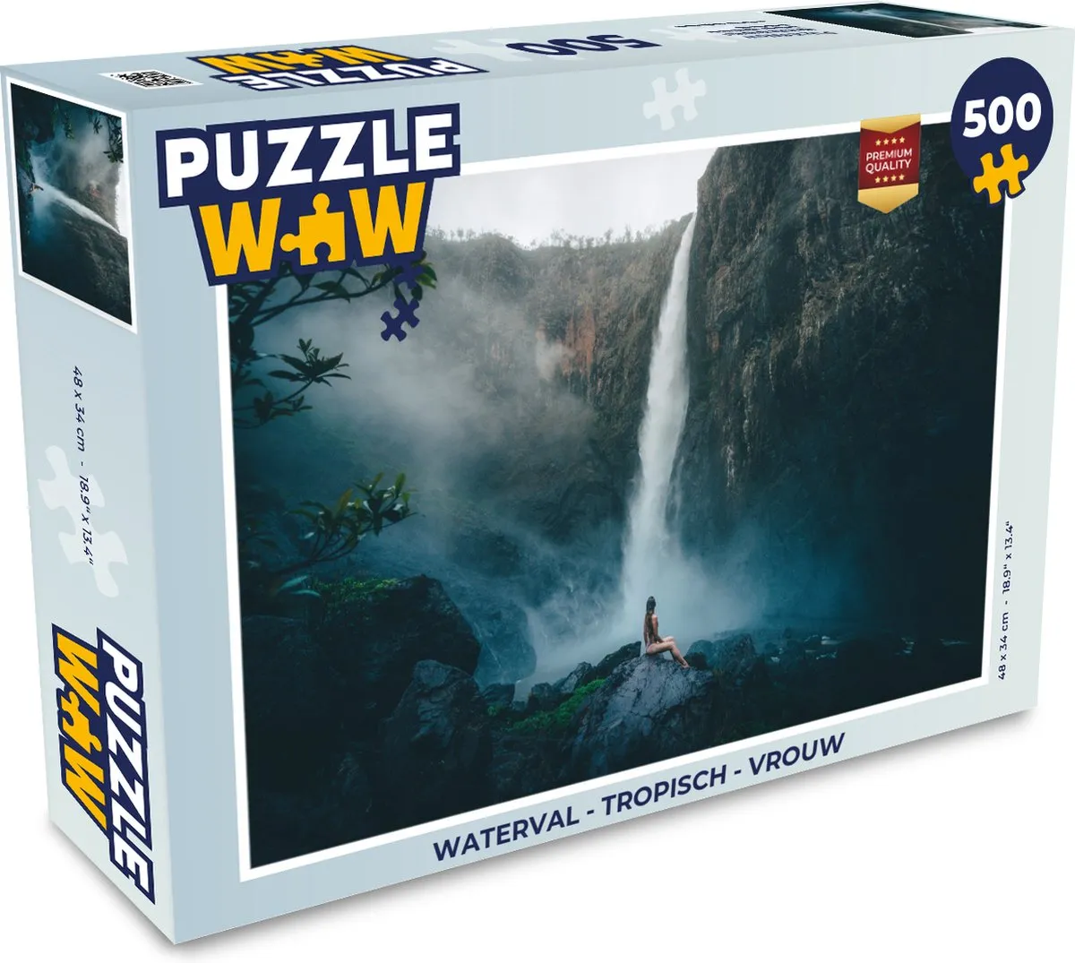 PuzzleWow Waterval Tropisch Legpuzzel 500 Stuks - Multicolor