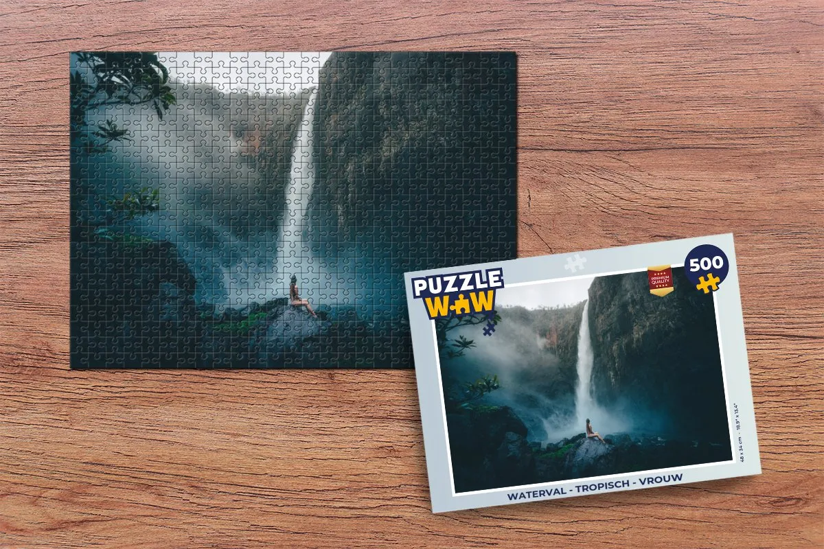 PuzzleWow Waterval Tropisch Legpuzzel 500 Stuks - Multicolor