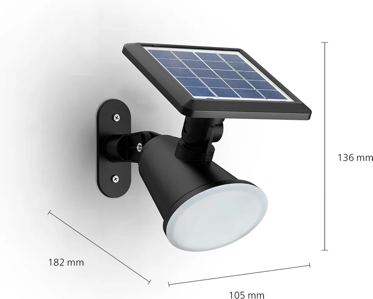 Philips Jivix Solar Wandlamp - Zwart
