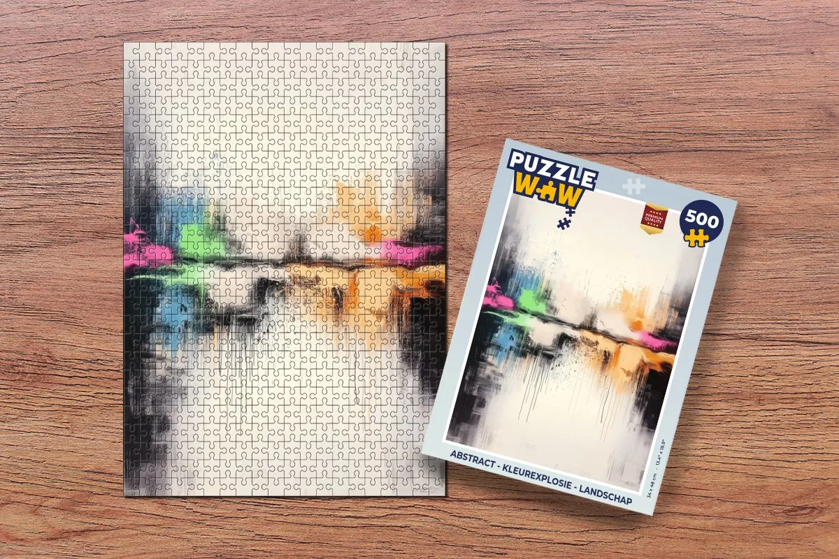 PuzzleWow Abstract Kleurexplosie Landschap Legpuzzel 500 Stuks
