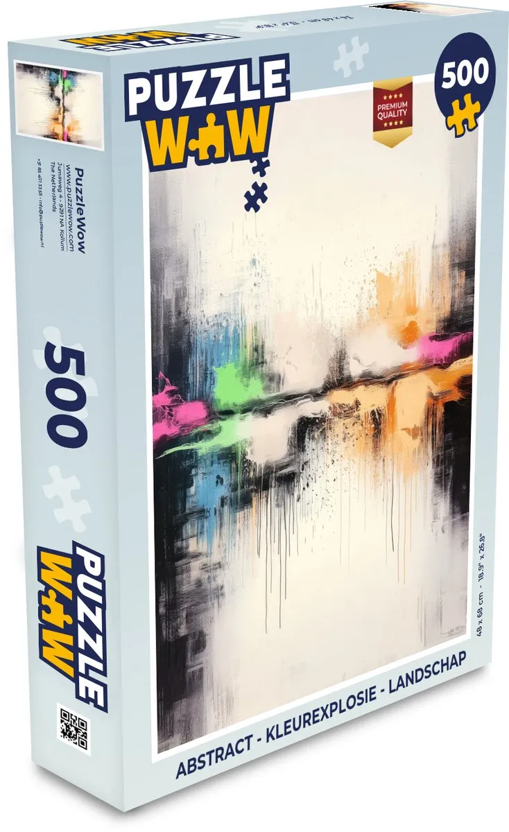 PuzzleWow Abstract Kleurexplosie Landschap Legpuzzel 500 Stuks