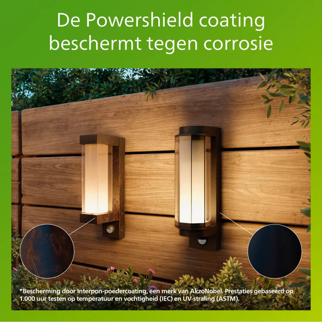Philips Avendale UltraEfficient Wandlamp 4.3W - Warmwit 2700K - IP44 - Zwart - afbeelding 5 van 6
