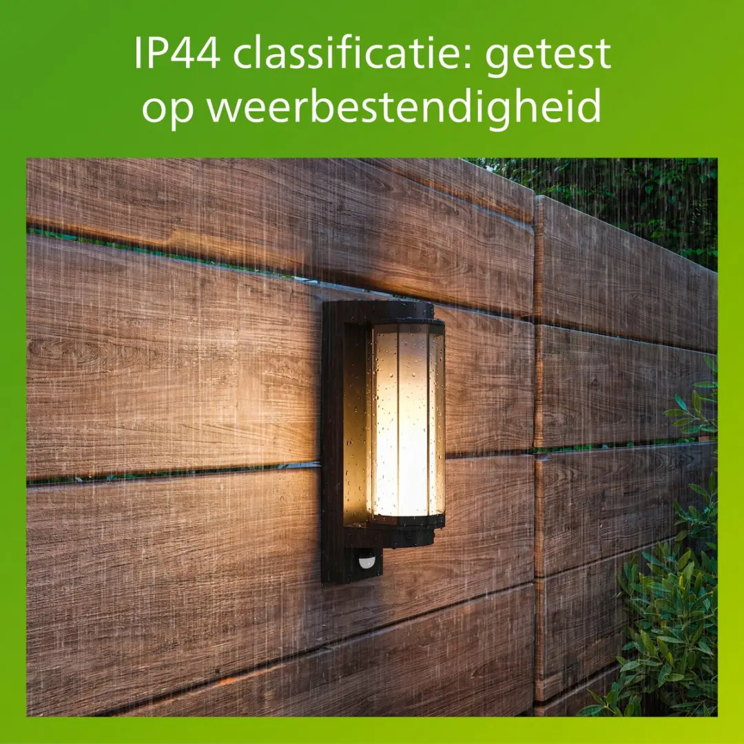 Philips Avendale UltraEfficient Wandlamp 4.3W - Warmwit 2700K - IP44 - Zwart - afbeelding 6 van 6