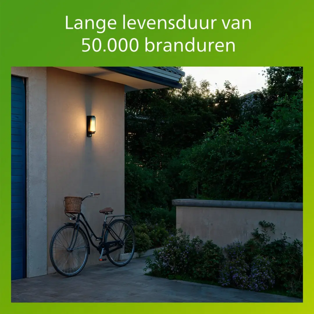 Philips Avendale UltraEfficient Wandlamp 4.3W - Warmwit 2700K - IP44 - Zwart - afbeelding 4 van 6