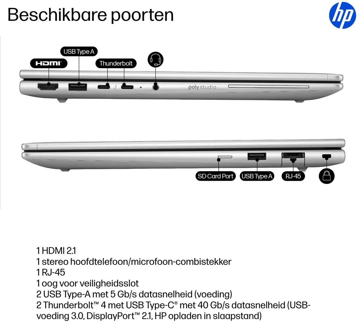 HP EliteBook 6 Laptop - 14" - Intel Core Ultra 7 - 64GB/1TB SSD - Zilver