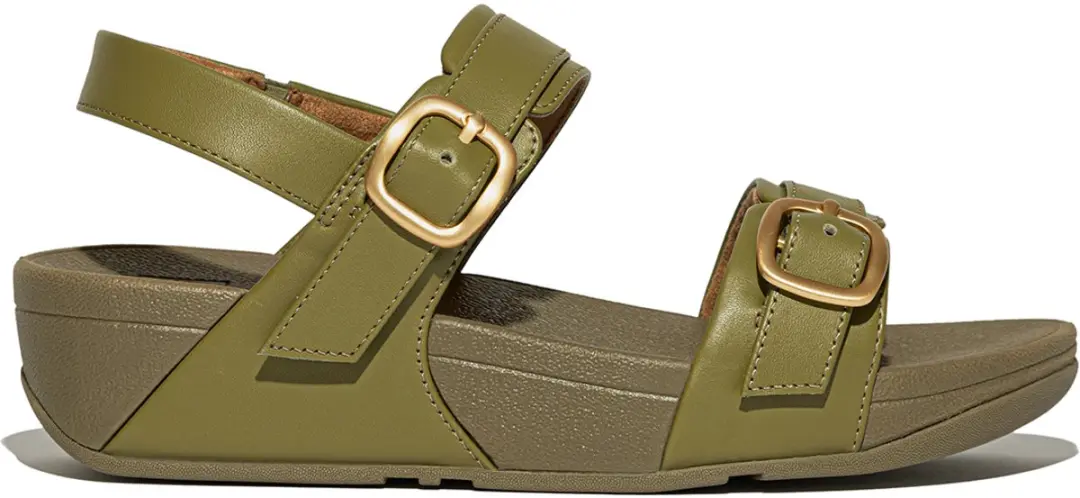 FitFlop Damen Sandalen Lulu Adjustable Sandal-Leather ES6 Camo-Green-38