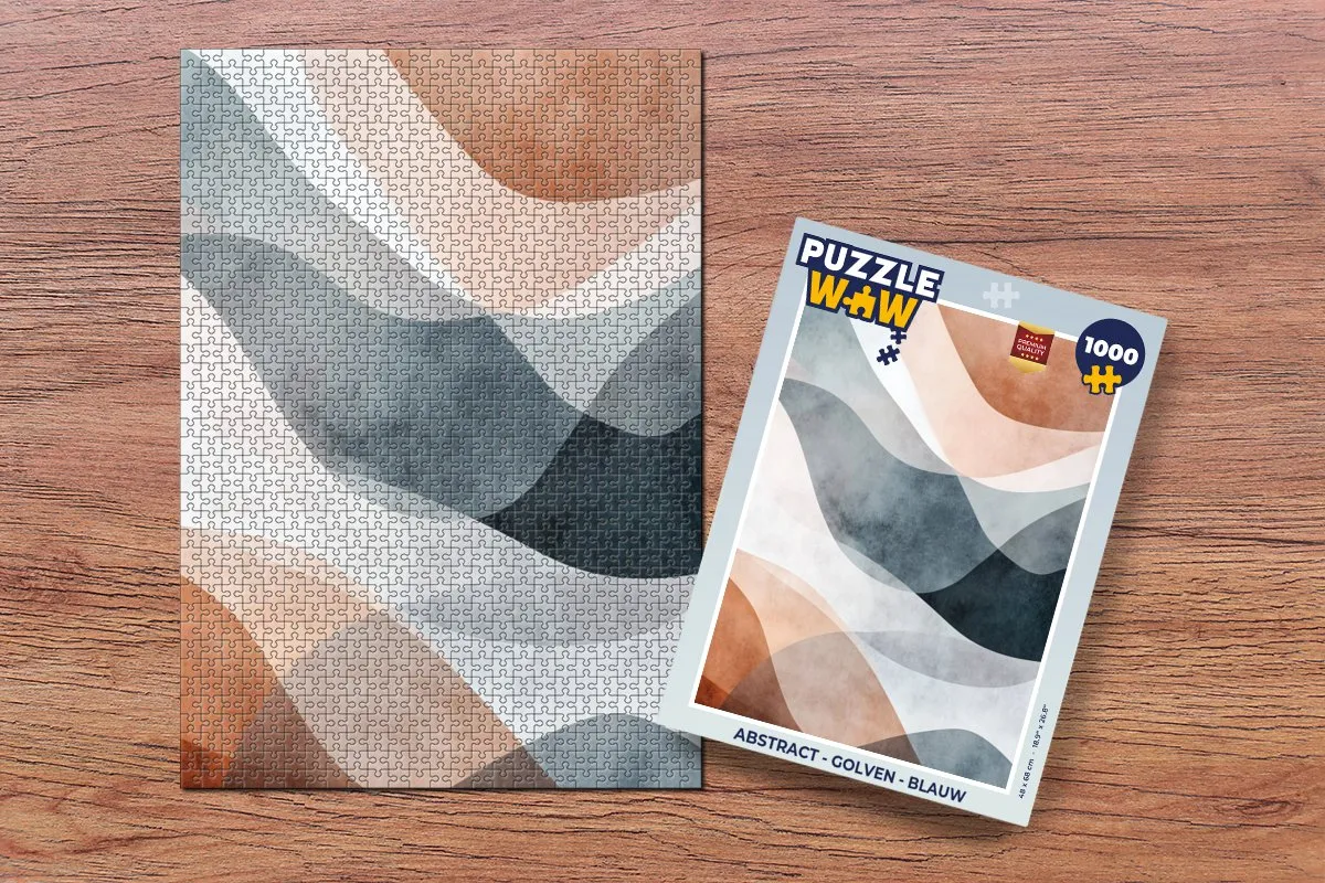 PuzzleWow Abstract Golven Legpuzzel 1000 Stuks - Blauw