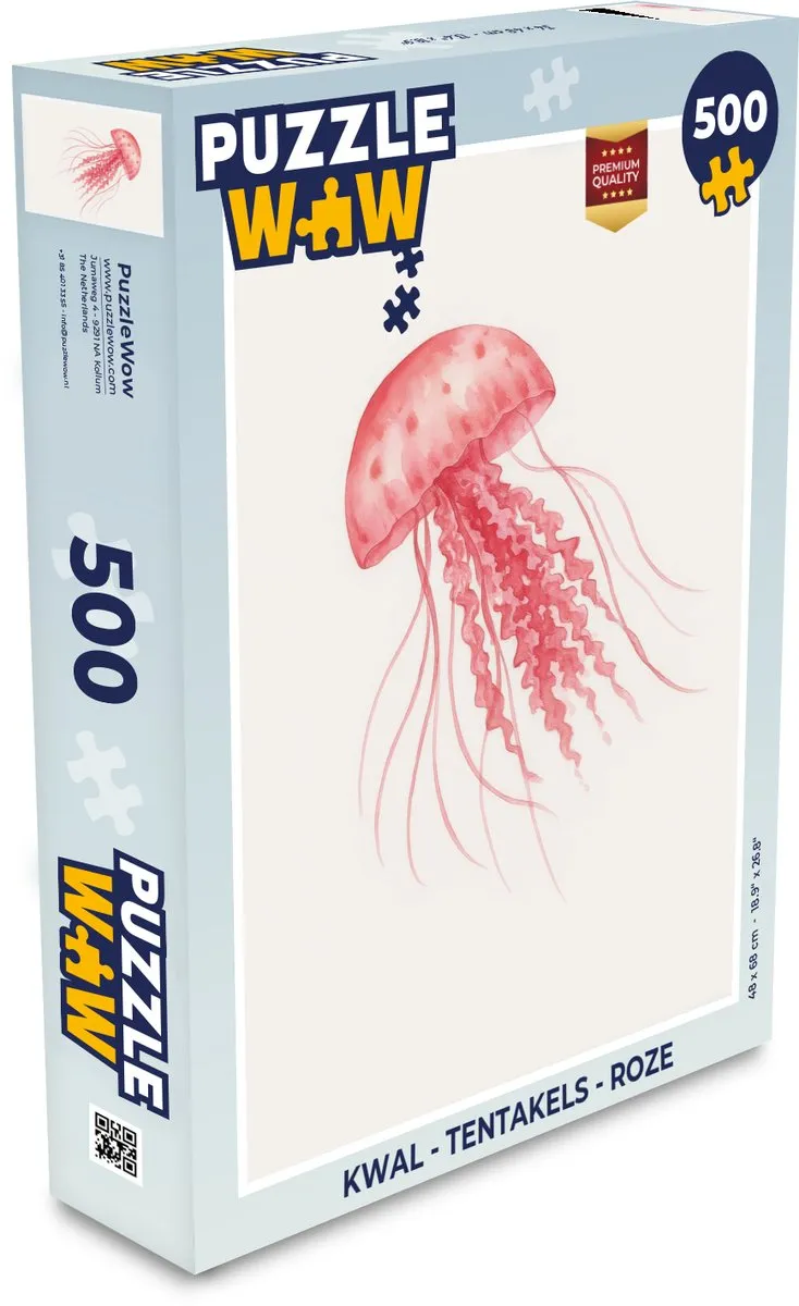 PuzzleWow Kwal Legpuzzel 500 Stuks - Roze - MPN 8721414233991