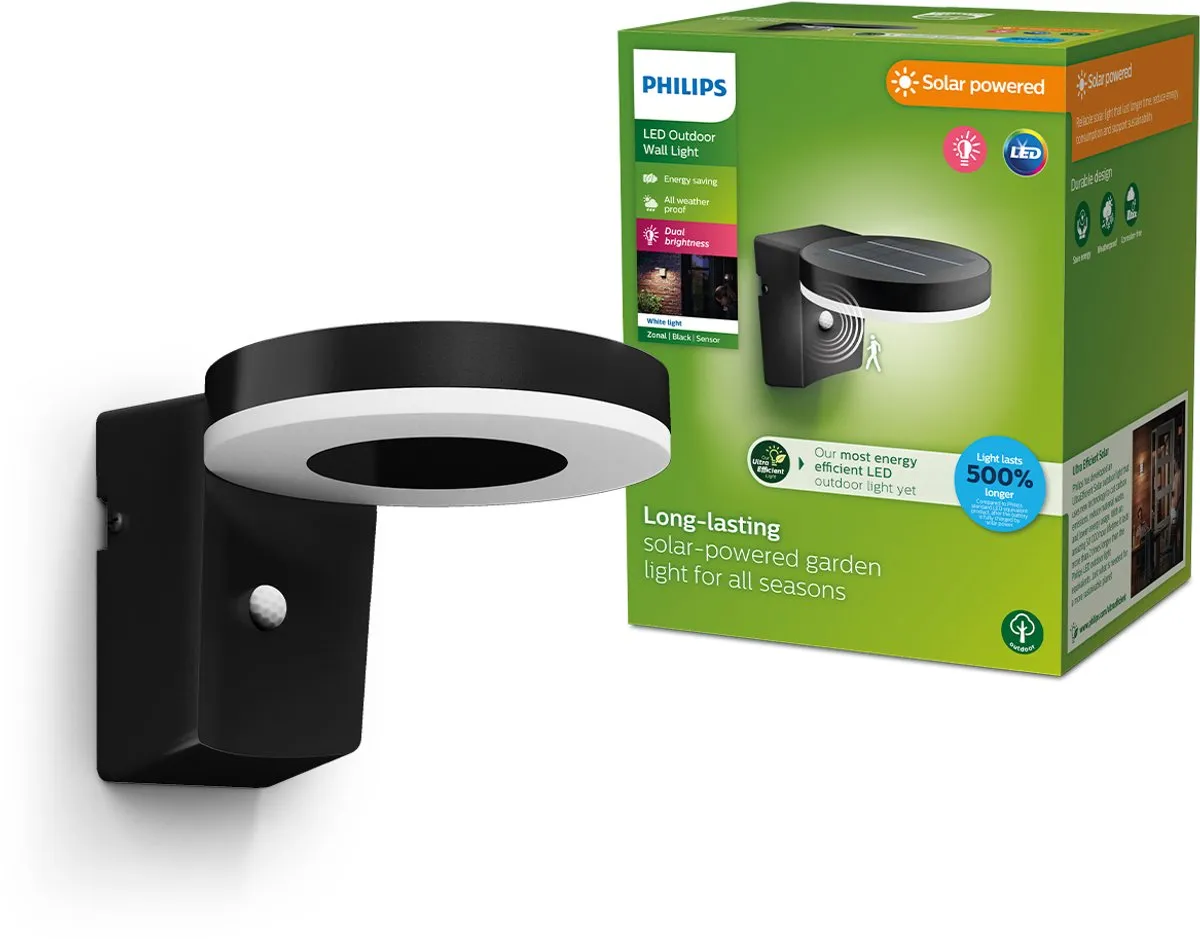 Philips LED Zonal Solar Wandlamp 1.3W - Warm Wit - 1 Stuk