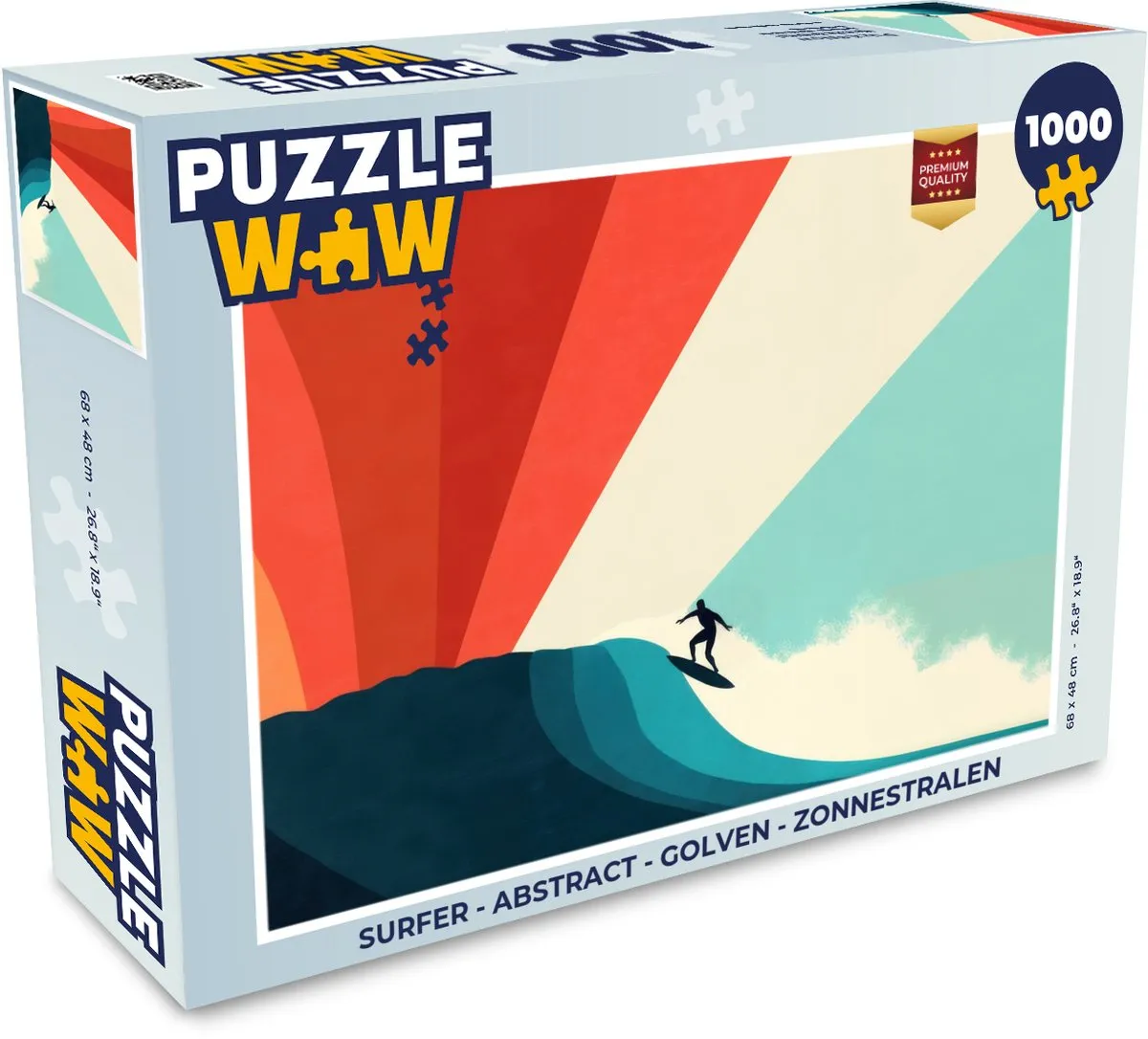 PuzzleWow Surfer Abstract Golven Legpuzzel 1000 Stuks