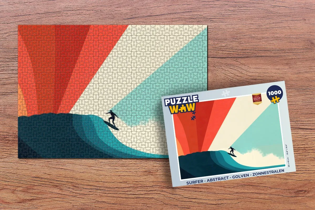 PuzzleWow Surfer Abstract Golven Legpuzzel 1000 Stuks