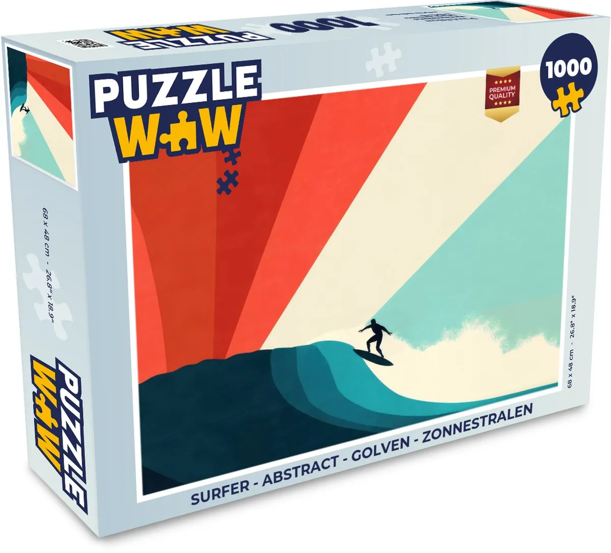 PuzzleWow Surfer Abstract Golven Legpuzzel 1000 Stuks