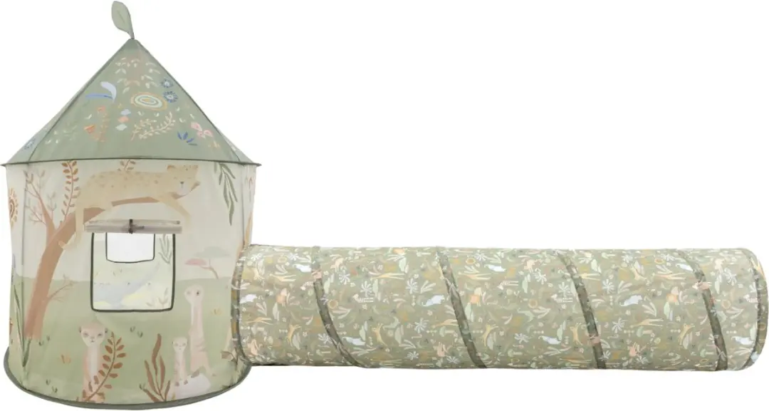 Little Dutch Safari Friends Speeltent met Kruiptunnel - Groen - afbeelding 5 van 6