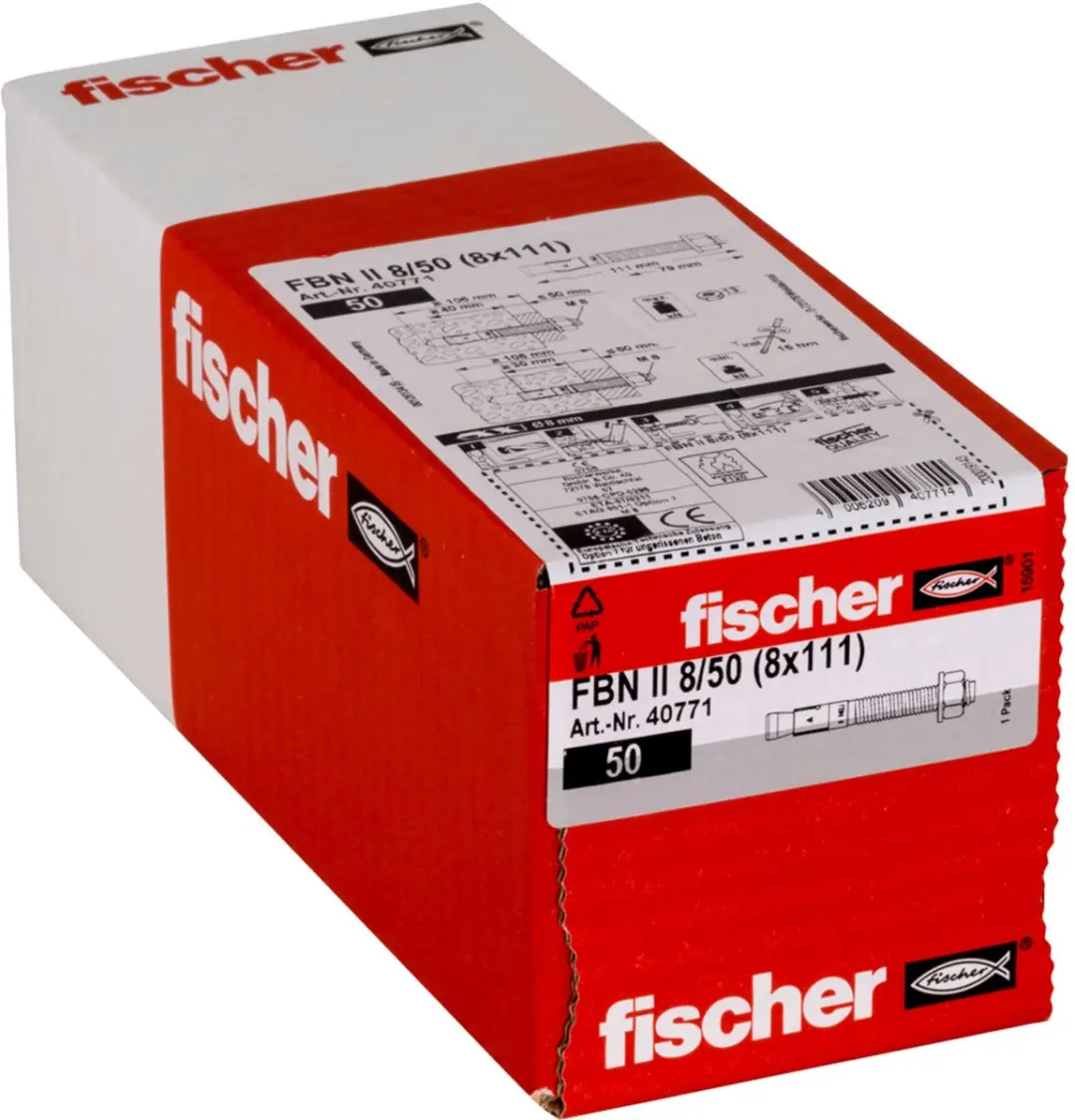 Fischer Snelbouwanker FBN II M8 x 111mm - 8/50 Stuks - afbeelding 4 van 6