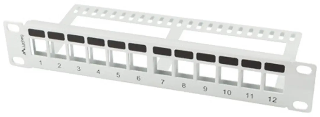 Lanberg Patchpanel Leeg 12-poort 1U 10'' + Organizer Grijs