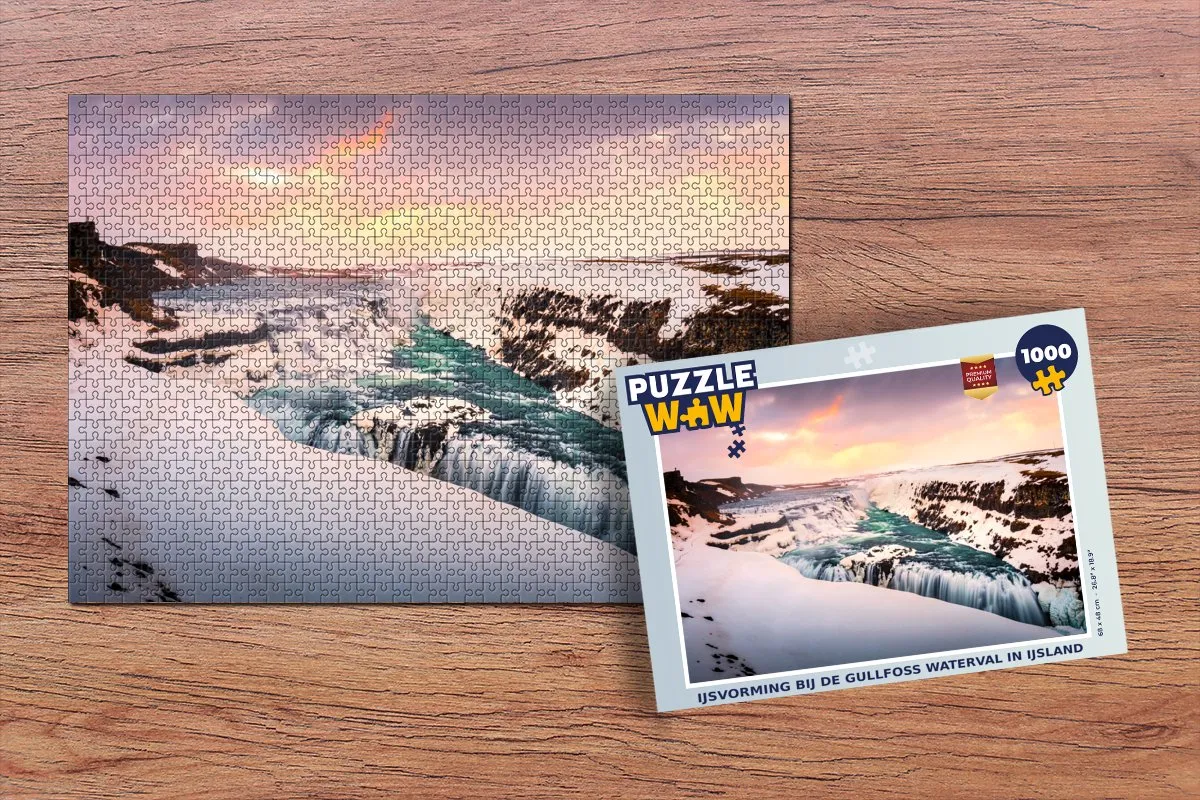 PuzzleWow Legpuzzel IJsvorming Gullfoss 1000 Stuks