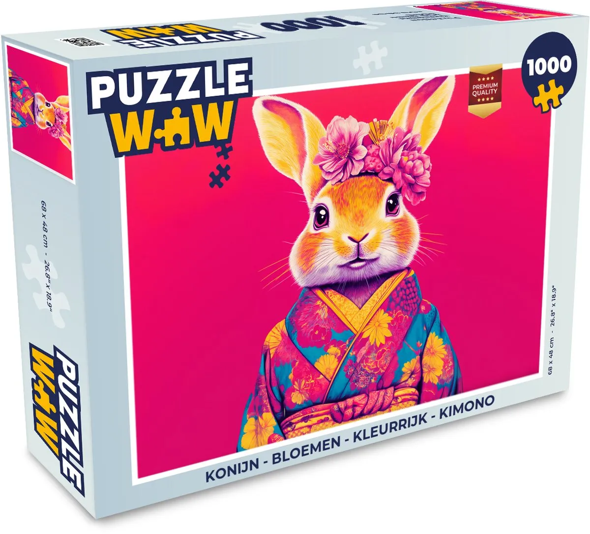 PuzzleWow Konijn Bloemen Legpuzzel 1000 Stuks - MPN 8721375313336