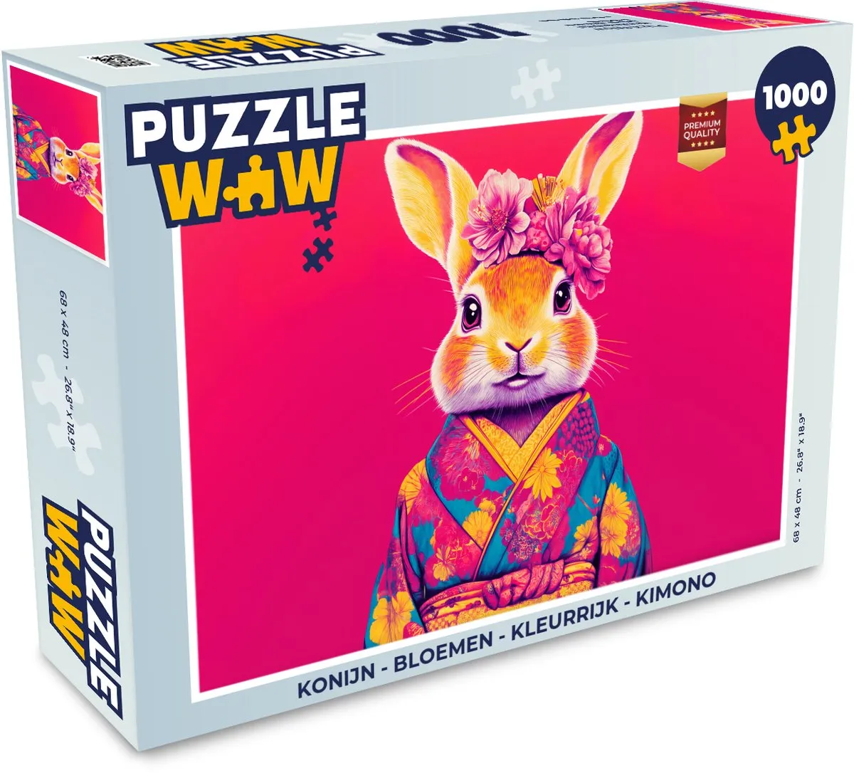 PuzzleWow Konijn Bloemen Legpuzzel 1000 Stuks