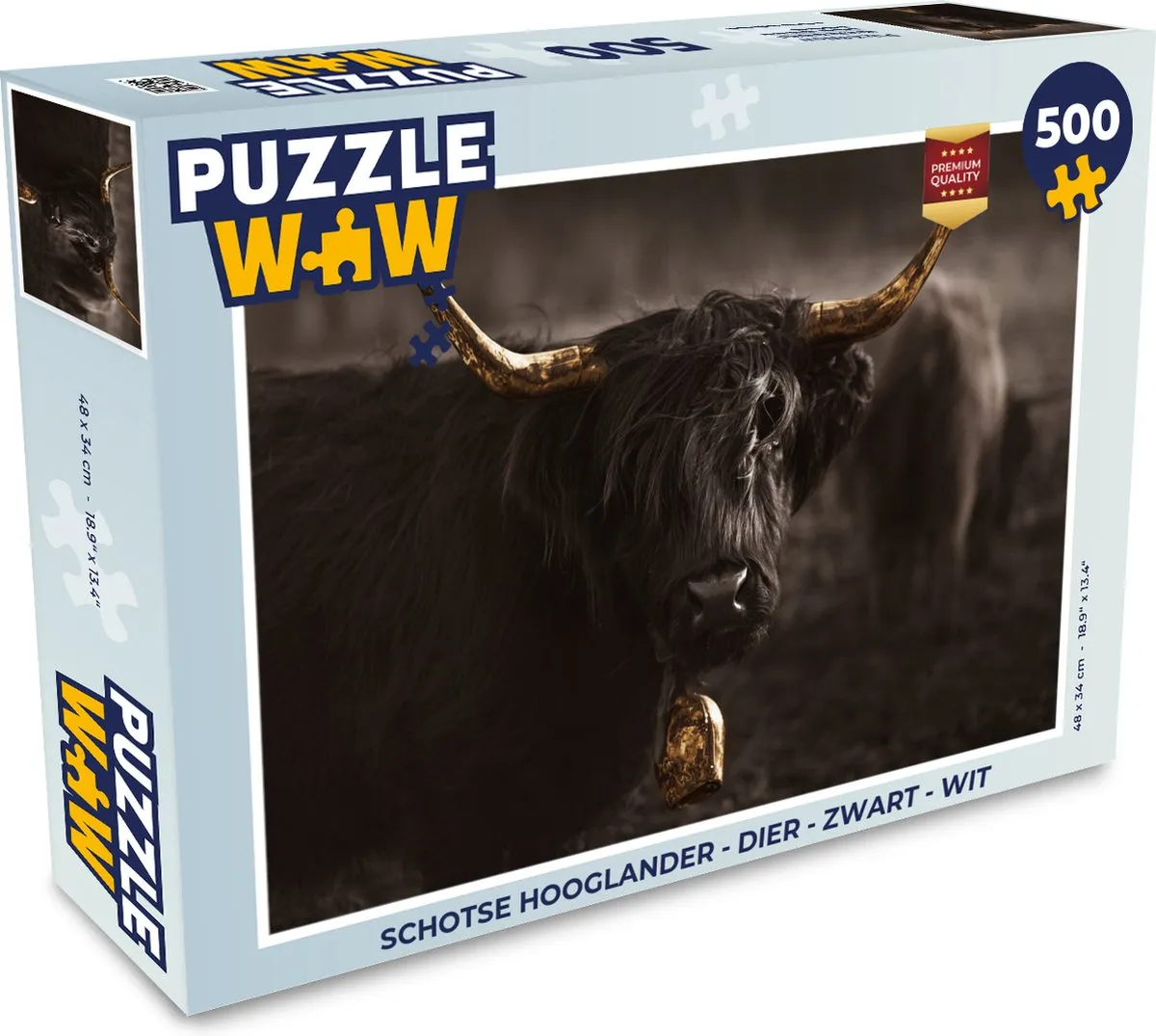 PuzzleWow Schotse Hooglander Legpuzzel 500 Stuks - Multicolor