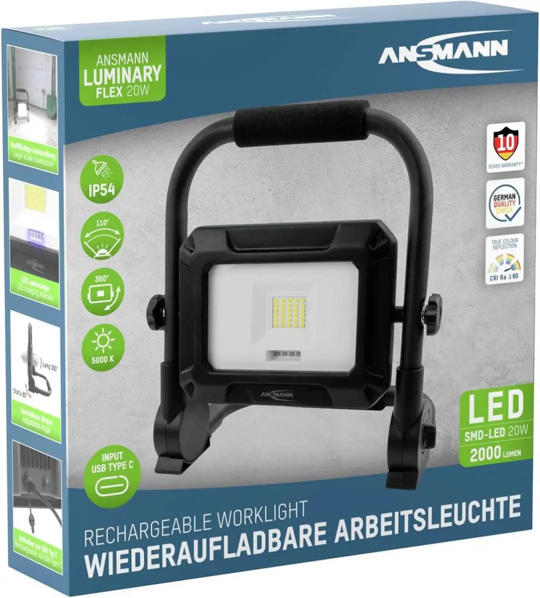 Ansmann FL20W-R Accubouwlamp 20W - 30 Stuks - Daglichtwit - afbeelding 2 van 4