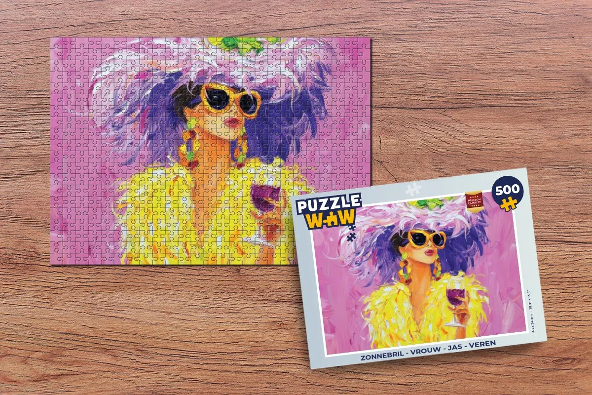 PuzzleWow Zonnebril Legpuzzel 500 Stuks - Vrouw