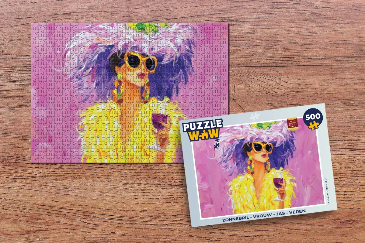PuzzleWow Zonnebril Legpuzzel 500 Stuks - Vrouw