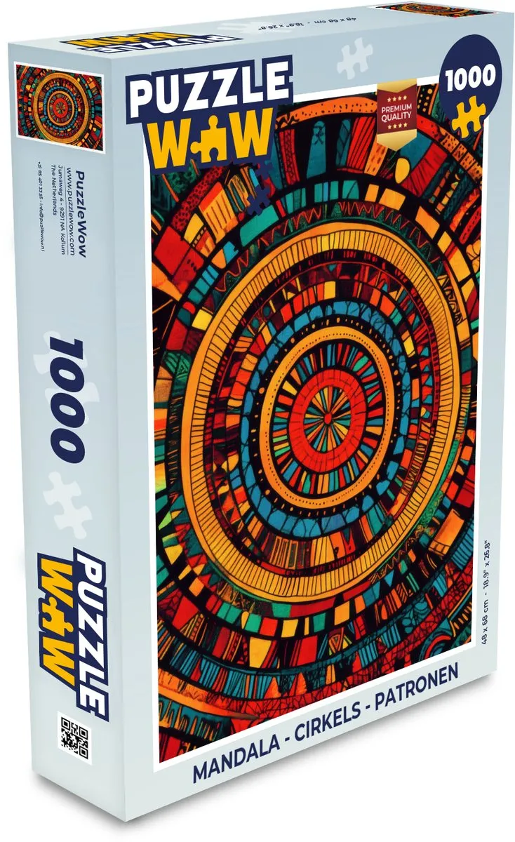 PuzzleWow Mandala Cirkels Patronen Legpuzzel 1000 Stuks