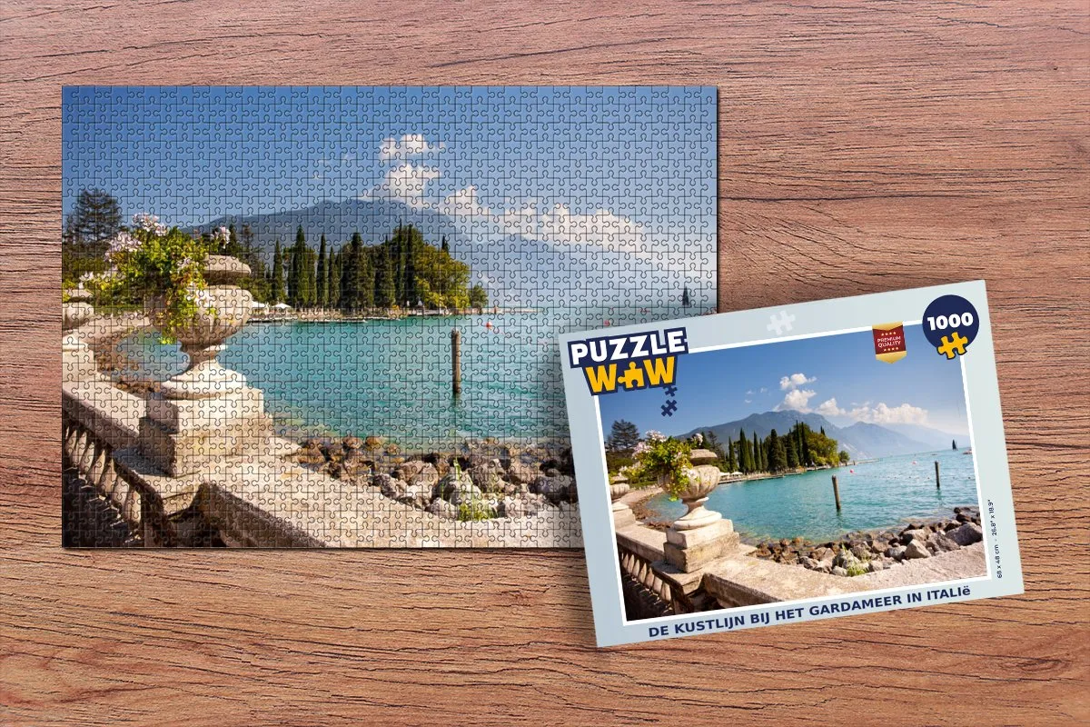 PuzzleWow Gardameer Kust Legpuzzel 1000 Stuks - Multicolor